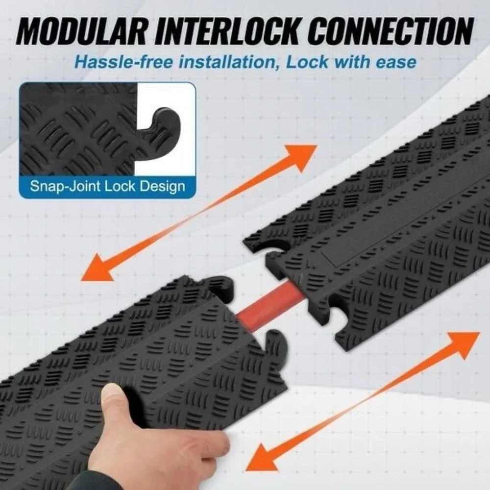 2000 lbs Cable Hose Protector Ramp Drop Over Cord Cover 39 in Speed Bump